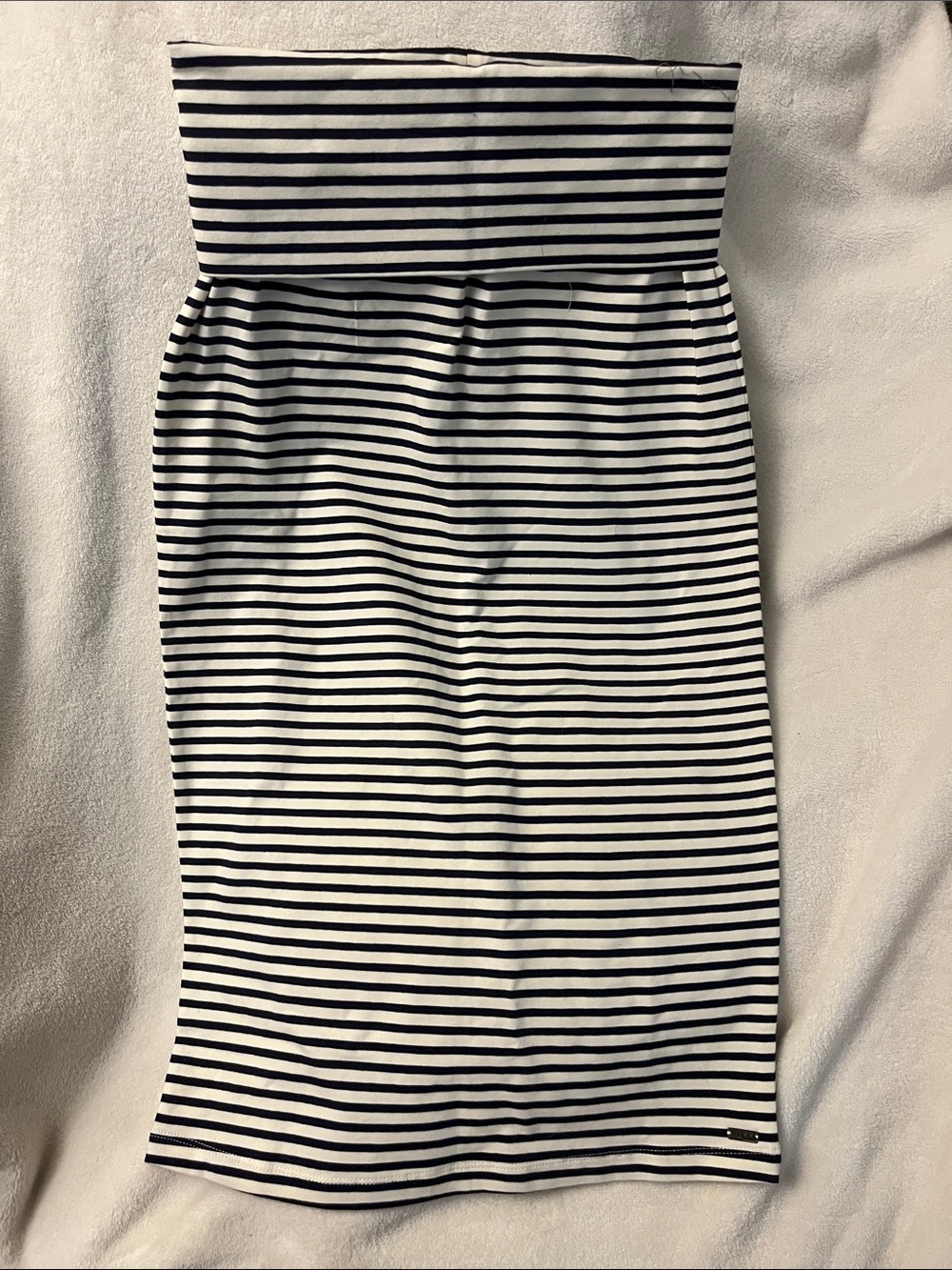 Roxy Navy and White Striped Pencil Skirt